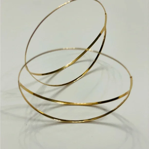 Lana Jewelry 14K yellow Gold Flirt Split hoops 3" long - Picture 8 of 16